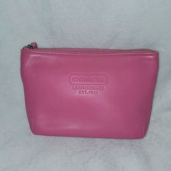 Coach Bags Coach Pink Leather Cosmetic Bag Poshmark